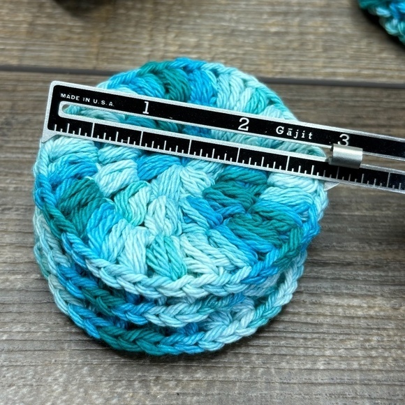 Handcrafted Crochet Spiral Tawashi and Face Round Scrubbies Set Cotton Yarn - Picture 8 of 10